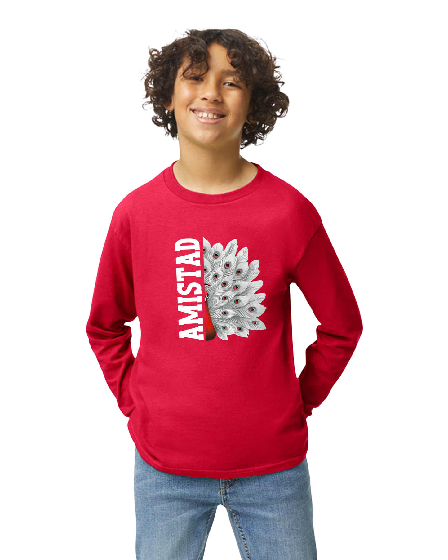 Amistad Sweatshirt with Split Name and Peacock