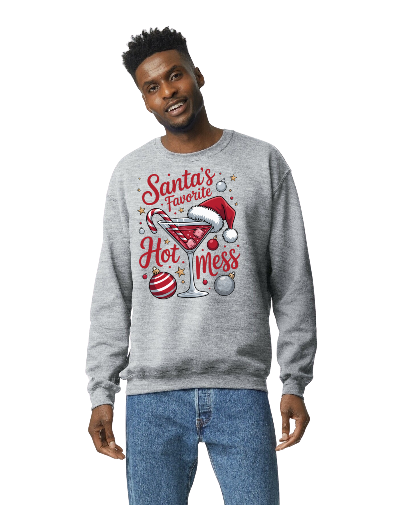 Santa's Favorite Hot Mess Christmas Sweatshirt