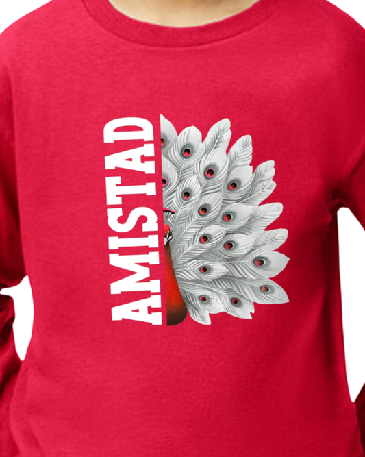 Amistad Sweatshirt with Split Name and Peacock