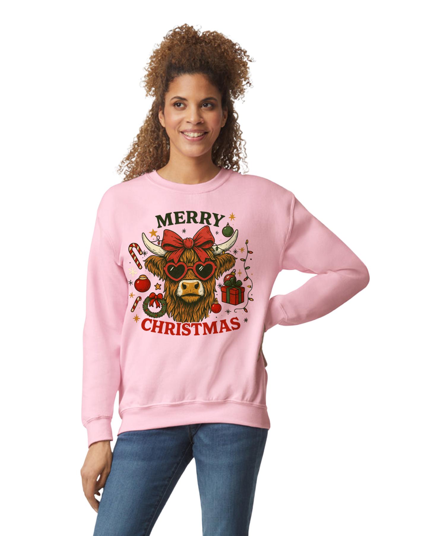 Highland Cow Merry Christmas Sweatshirt