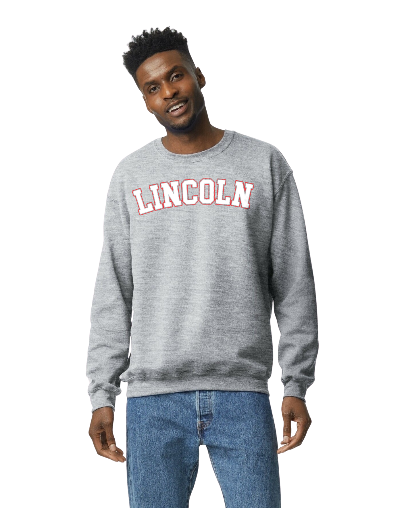 LINCOLN Block Letter Crew Neck Sweatshirt