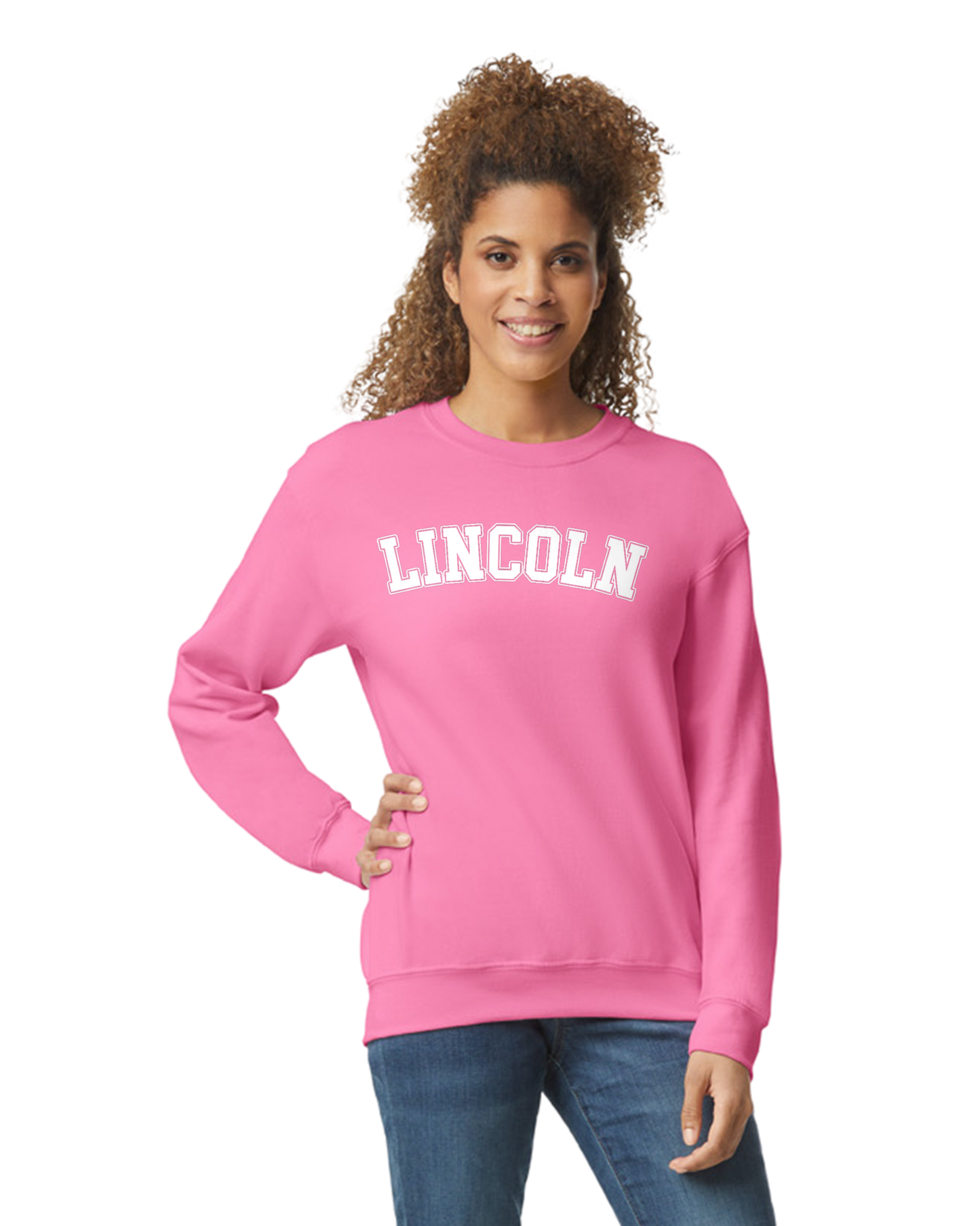 LINCOLN Block Letter Crew Neck Sweatshirt