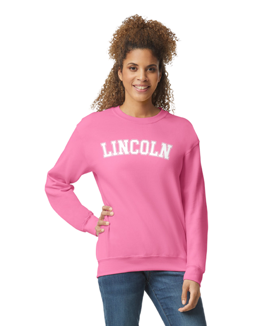 LINCOLN Block Letter Crew Neck Sweatshirt