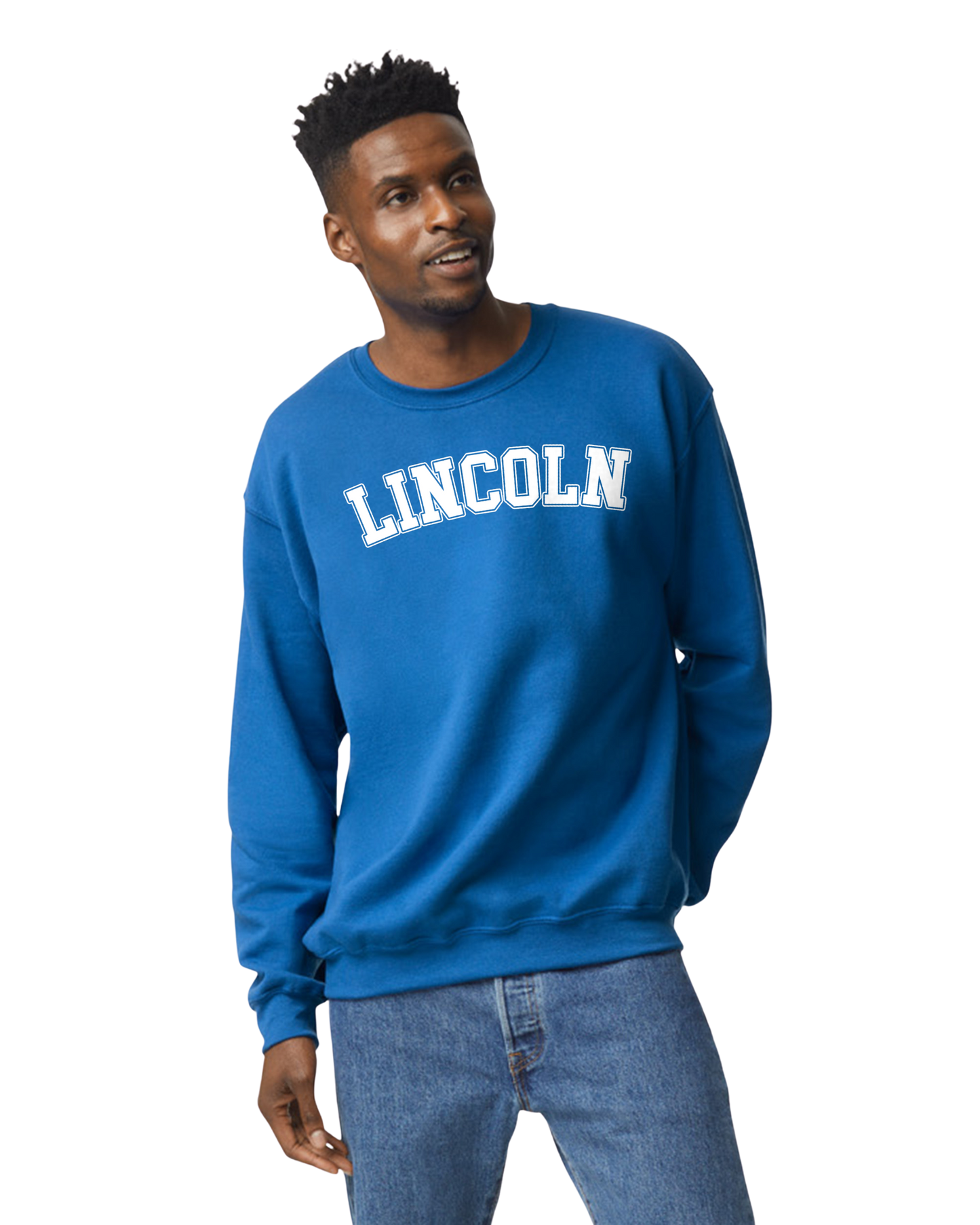 LINCOLN Block Letter Crew Neck Sweatshirt