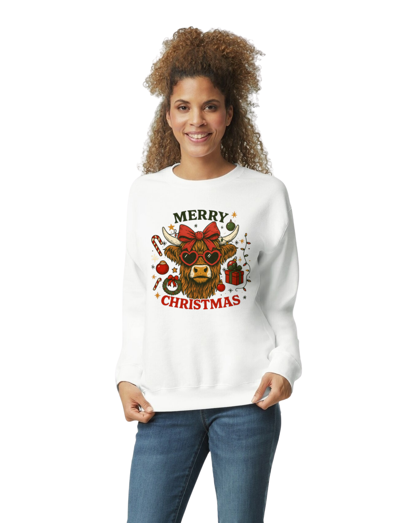 Highland Cow Merry Christmas Sweatshirt